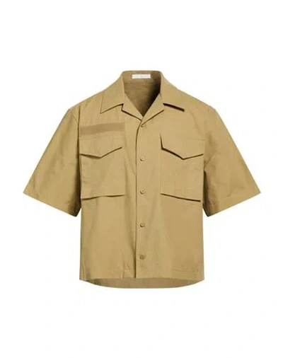 Paoloni Man Shirt Midnight Blue Size 40 Cotton, Elastane In Metallic