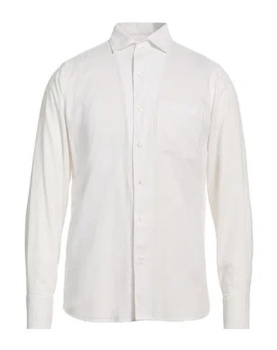Paoloni Man Shirt White Size 16 ½ Linen, Cotton