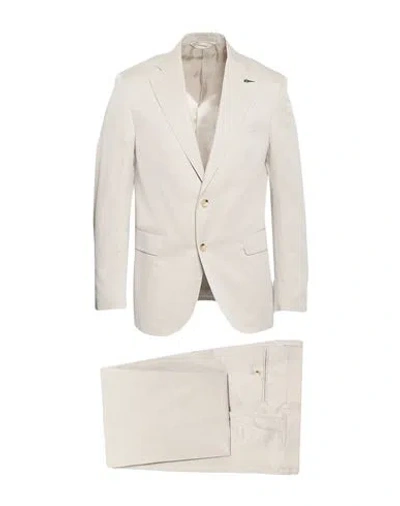 Paoloni Man Suit Beige Size 40 Cotton, Linen In Brown