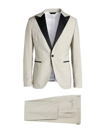 Paoloni Man Suit Beige Size 40 Polyester, Virgin Wool, Elastane