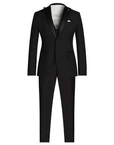 Paoloni Man Suit Black Size 36 Virgin Wool