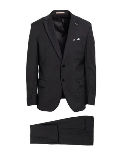 Paoloni Man Suit Black Size 38 Virgin Wool