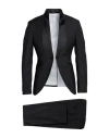Paoloni Man Suit Black Size 38 Viscose, Polyester, Virgin Wool, Elastane In Black