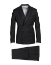 Paoloni Man Suit Black Size 38 Wool, Viscose, Polyester, Elastane In Black