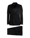 Paoloni Man Suit Black Size 42 Virgin Wool In Black