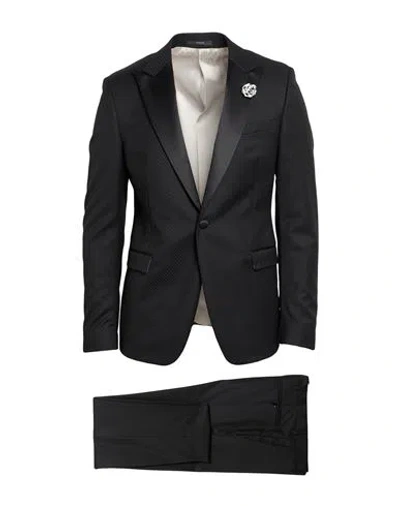 Paoloni Man Suit Black Size 40 Virgin Wool