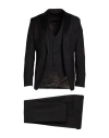 Paoloni Man Suit Black Size 42 Virgin Wool In Black