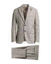 Paoloni Man Suit Black Size 42 Virgin Wool In Brown