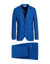 Paoloni Man Suit Blue Size 38 Wool, Elastane In Blue