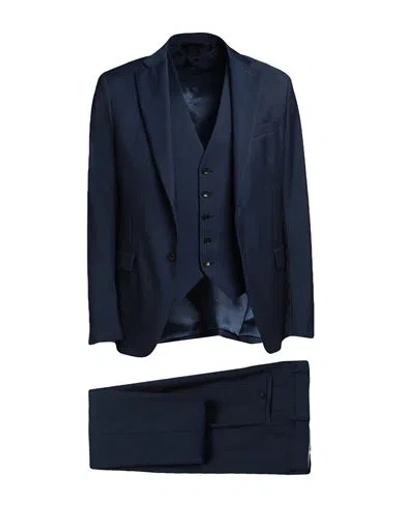 Paoloni Man Suit Blue Size 42 Virgin Wool