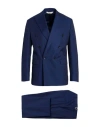 Paoloni Man Suit Blue Size 44 Cotton, Virgin Wool