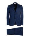 Paoloni Man Suit Blue Size 44 Wool, Elastane