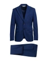 Paoloni Man Suit Blue Size 42 Wool, Elastane