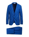 Paoloni Man Suit Blue Size 46 Wool, Elastane