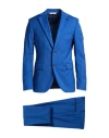 Paoloni Man Suit Blue Size 46 Wool, Elastane In Blue