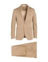 Paoloni Man Suit Beige Size 44 Virgin Wool, Elastane In Beige