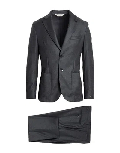 Paoloni Man Suit Charcoal Size 36 Virgin Wool, Elastane In Gray