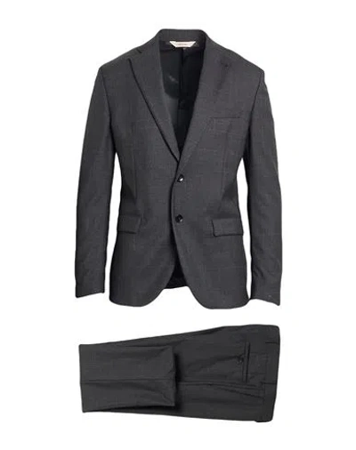 Paoloni Man Suit Charcoal Size 40 Virgin Wool In Gray
