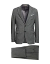 Paoloni Man Suit Charcoal Size 42 Virgin Wool In Gray