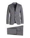 Paoloni Man Suit Charcoal Size 42 Wool, Elastane In Grey