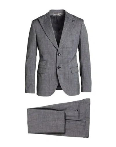 Paoloni Man Suit Charcoal Size 42 Wool, Elastane In Grey