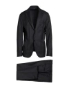 Paoloni Man Suit Charcoal Size 44 Wool, Elastane In Black