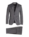 Paoloni Man Suit Charcoal Size 44 Wool, Elastane In Grey