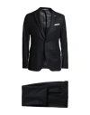Paoloni Man Suit Charcoal Size 46 Virgin Wool In Black