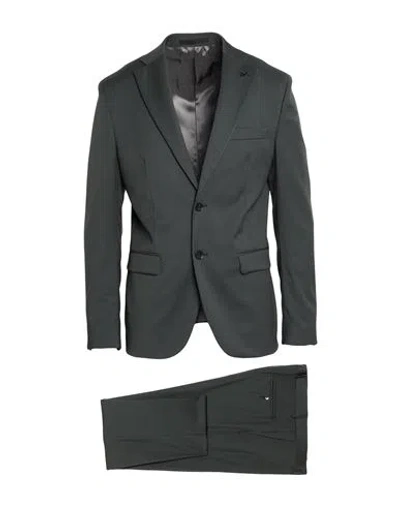 Paoloni Man Suit Dark Green Size 42 Wool, Elastane