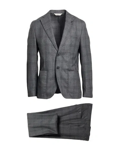 Paoloni Man Suit Grey Size 36 Virgin Wool, Elastane In Gray