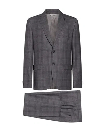 Paoloni Man Suit Grey Size 36 Virgin Wool, Elastane In Blue