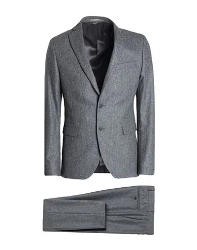 Paoloni Man Suit Grey Size 38 Virgin Wool In Gray