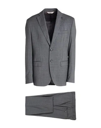 Paoloni Man Suit Grey Size 40 Virgin Wool In Gray