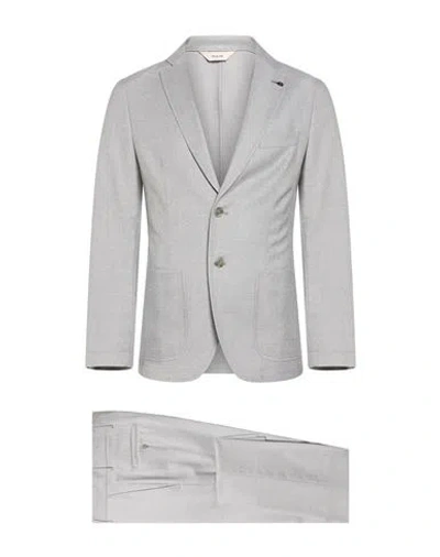Paoloni Man Suit Grey Size 40 Virgin Wool, Elastane In Gray