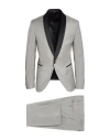 Paoloni Man Suit Grey Size 40 Virgin Wool, Viscose, Elastane In Grey
