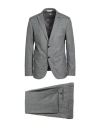 Paoloni Man Suit Grey Size 40 Wool In Gray