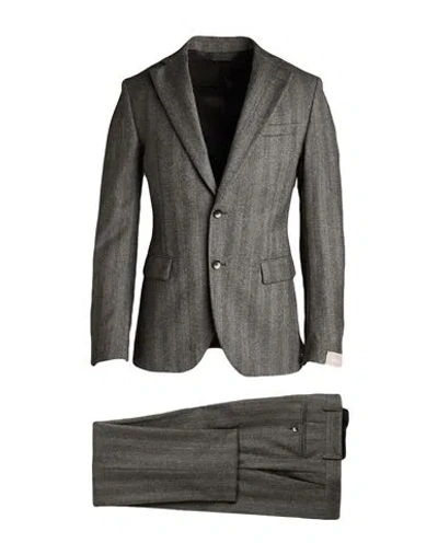 Paoloni Man Suit Grey Size 42 Virgin Wool In Gray