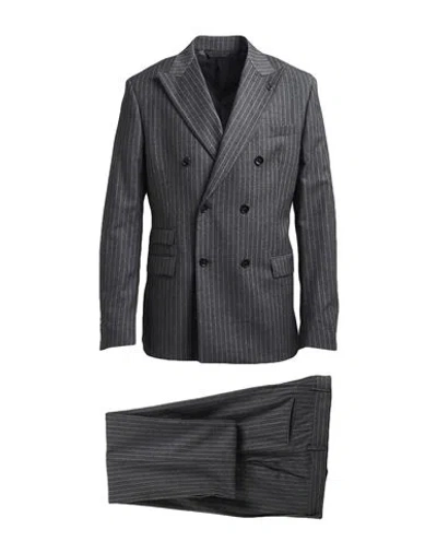 Paoloni Man Suit Grey Size 42 Wool, Elastane In Gray