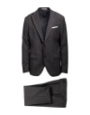 Paoloni Man Suit Grey Size 44 Virgin Wool In Black