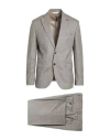 Paoloni Man Suit Grey Size 44 Virgin Wool, Elastane In Gray