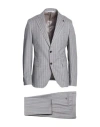 Paoloni Man Suit Grey Size 44 Virgin Wool In Gray