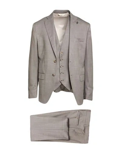 Paoloni Man Suit Grey Size 44 Virgin Wool In Gray