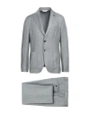 Paoloni Man Suit Grey Size 44 Virgin Wool, Polyamide In Gray