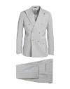 Paoloni Man Suit Grey Size 46 Virgin Wool In Grey