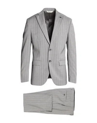 Paoloni Man Suit Grey Size 46 Virgin Wool In Gray