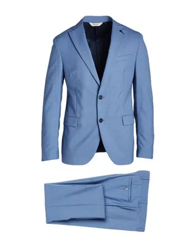 Paoloni Man Suit Light Blue Size 44 Virgin Wool, Elastane