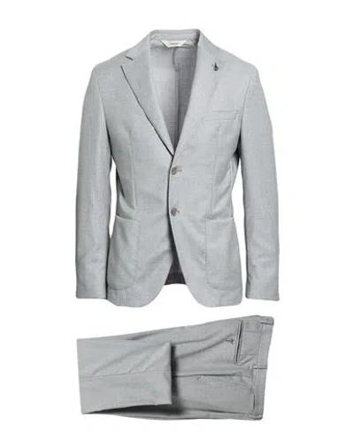 Paoloni Man Suit Light Grey Size 36 Virgin Wool, Elastane In Gray