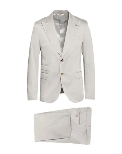 Paoloni Man Suit Light Grey Size 40 Cotton In Gray
