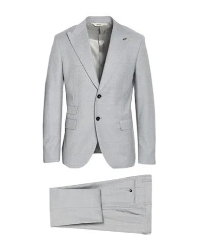 Paoloni Man Suit Light Grey Size 42 Virgin Wool, Elastane In Gray