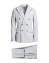 Paoloni Man Suit Light Grey Size 46 Wool, Elastane In Gray